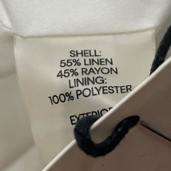 Calvin Klein Womens White Linen No Closure Suit Blazer Jacket Sz 10 - New - Picture 10 of 11